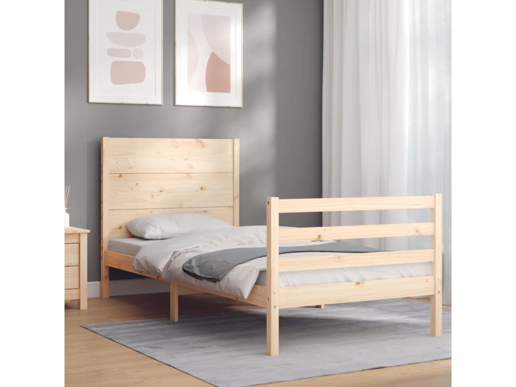 Cadre de lit sans matelas bois massif SSPZ39655