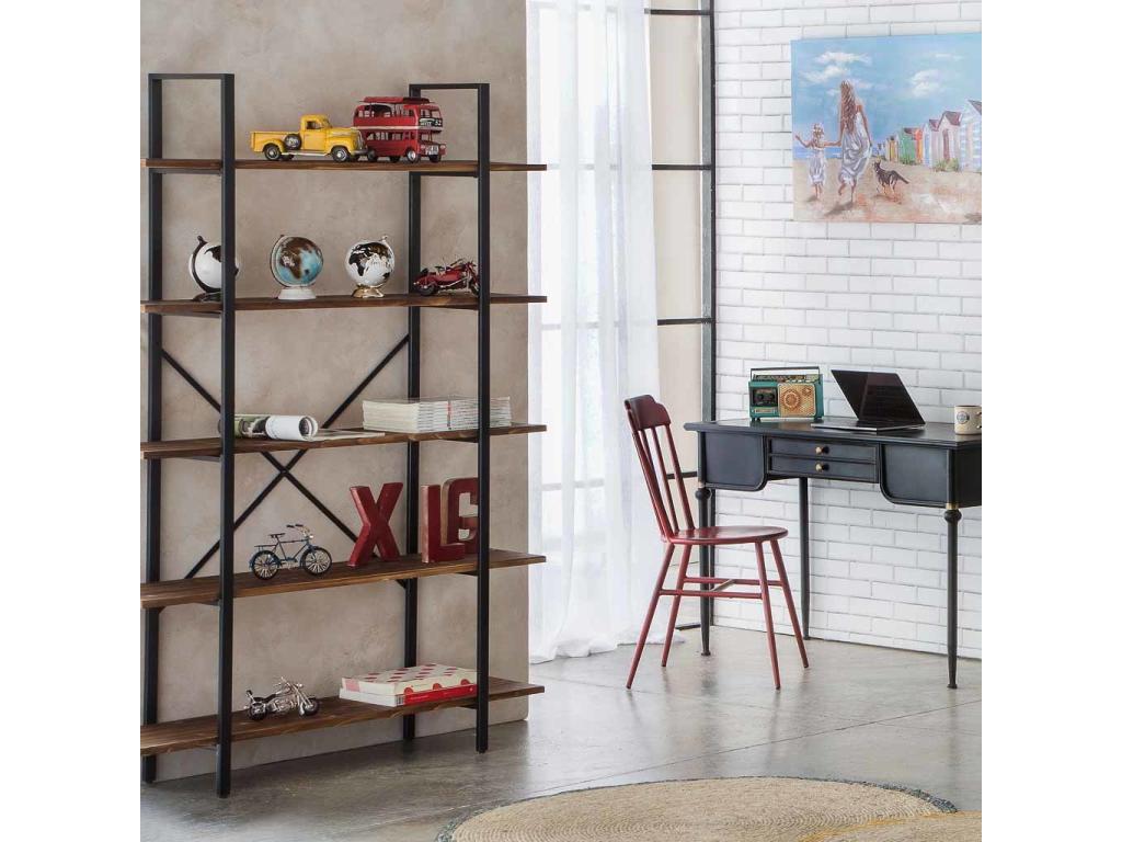 Etagère en bois et métal marron 120x32x178h GJYK35208