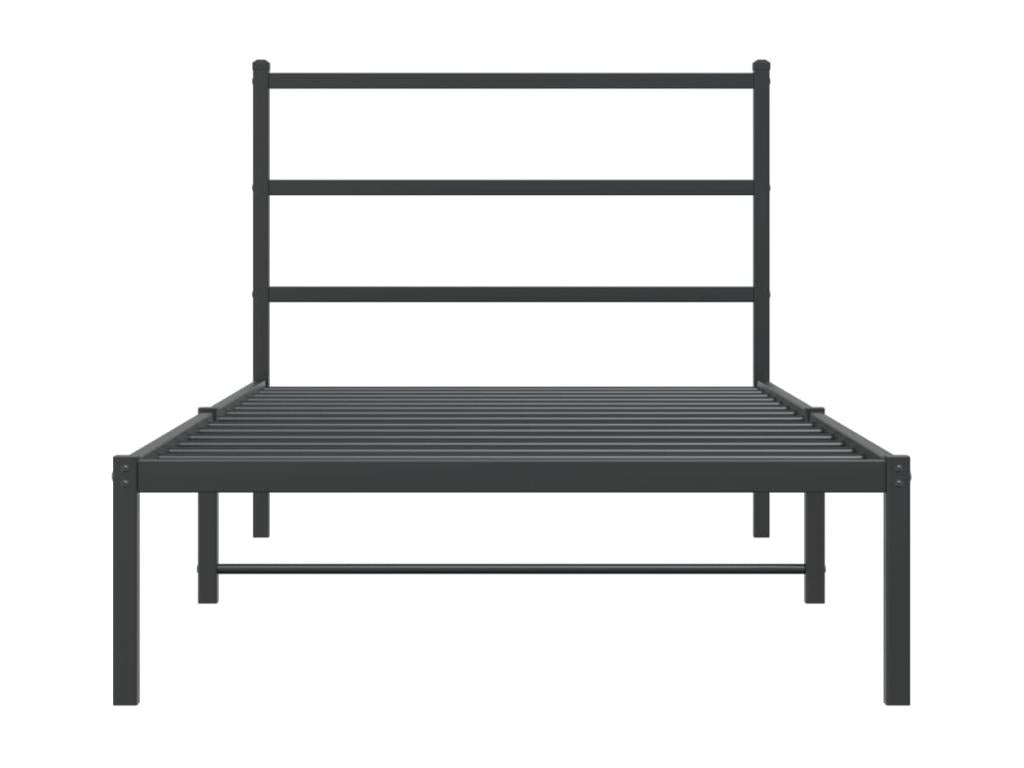 Cadre de lit métal avec tête de lit Zensova 100x190 cm EBSJ87782