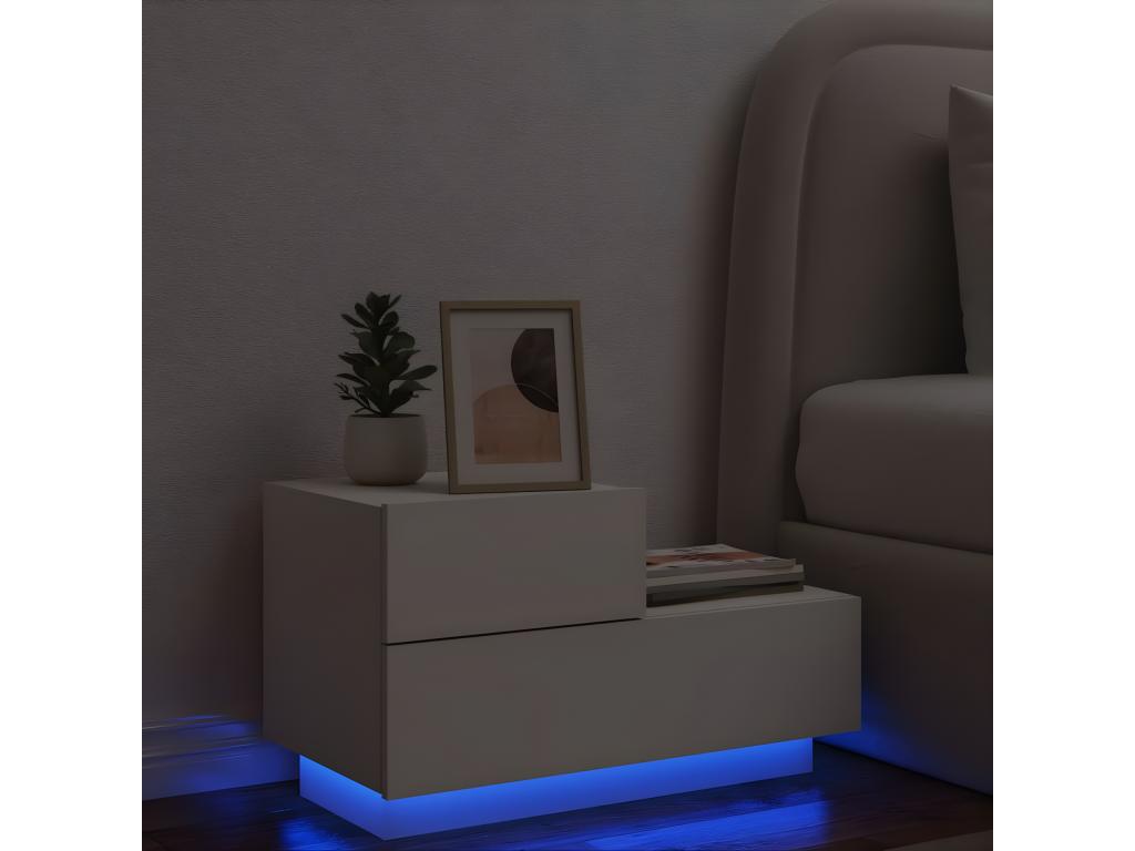 Table de chevet avec Dormeva LED blanc 70x36x40,5 cm LJQM59462