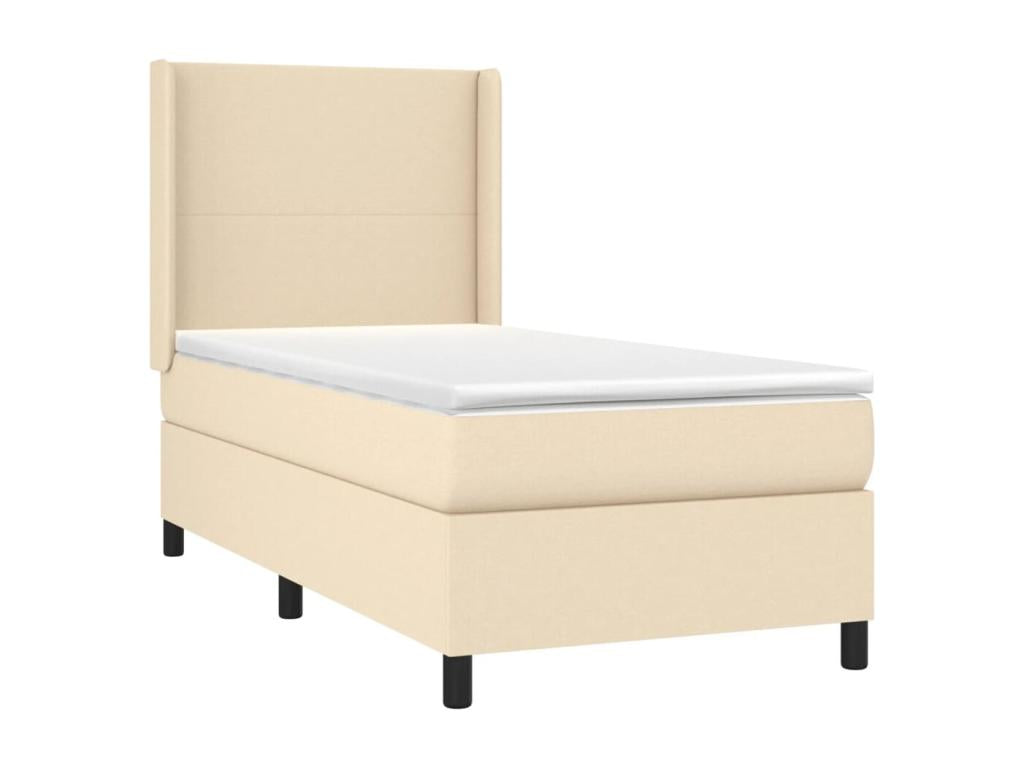 Lit à sommier tapissier avec matelas Crème 80x200 cm Tissu PCDX82335