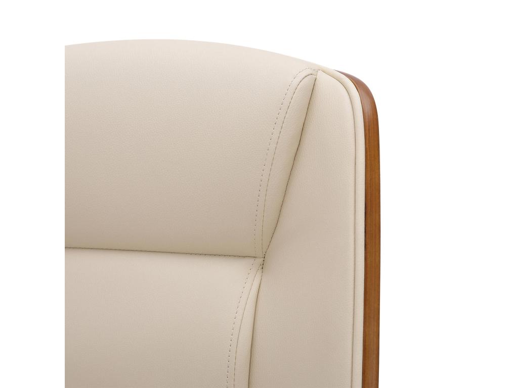 Chaise de bureau - Similicuir / Métal chromé - Noyer / Crème - Dormeva LQMY06360