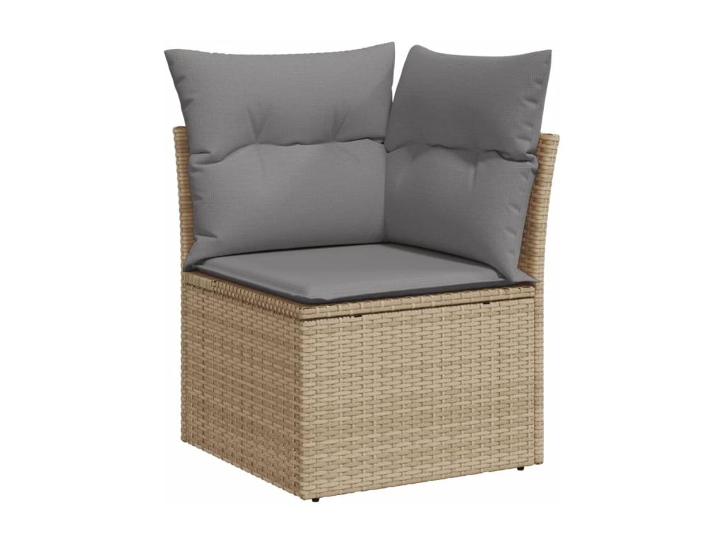 Salon de jardin avec coussins 10 pièces beige résine tressée RHSG70458