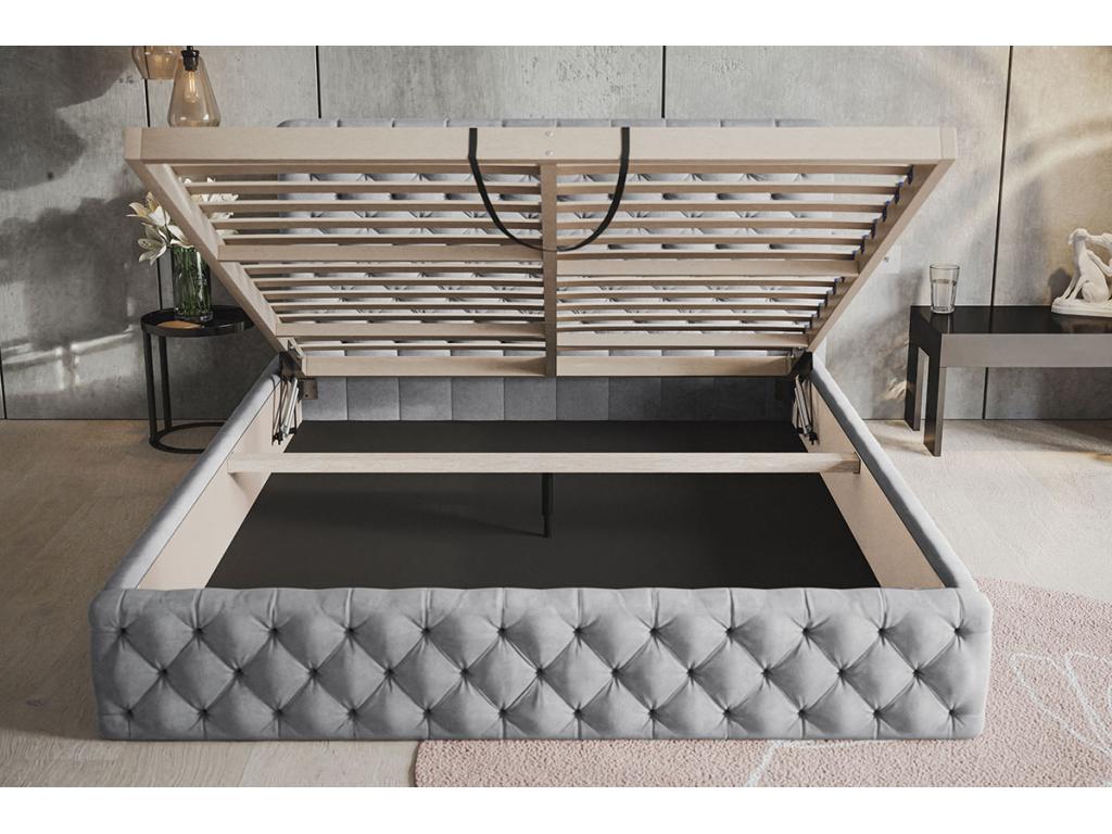 Dormeva Lit adulte 140x200 Dormeva - Lit double avec Rangment - Lit rembourrée lit Dormeva 140x200 - Velvet Noir Amor Velvet 4322 JXBU33292