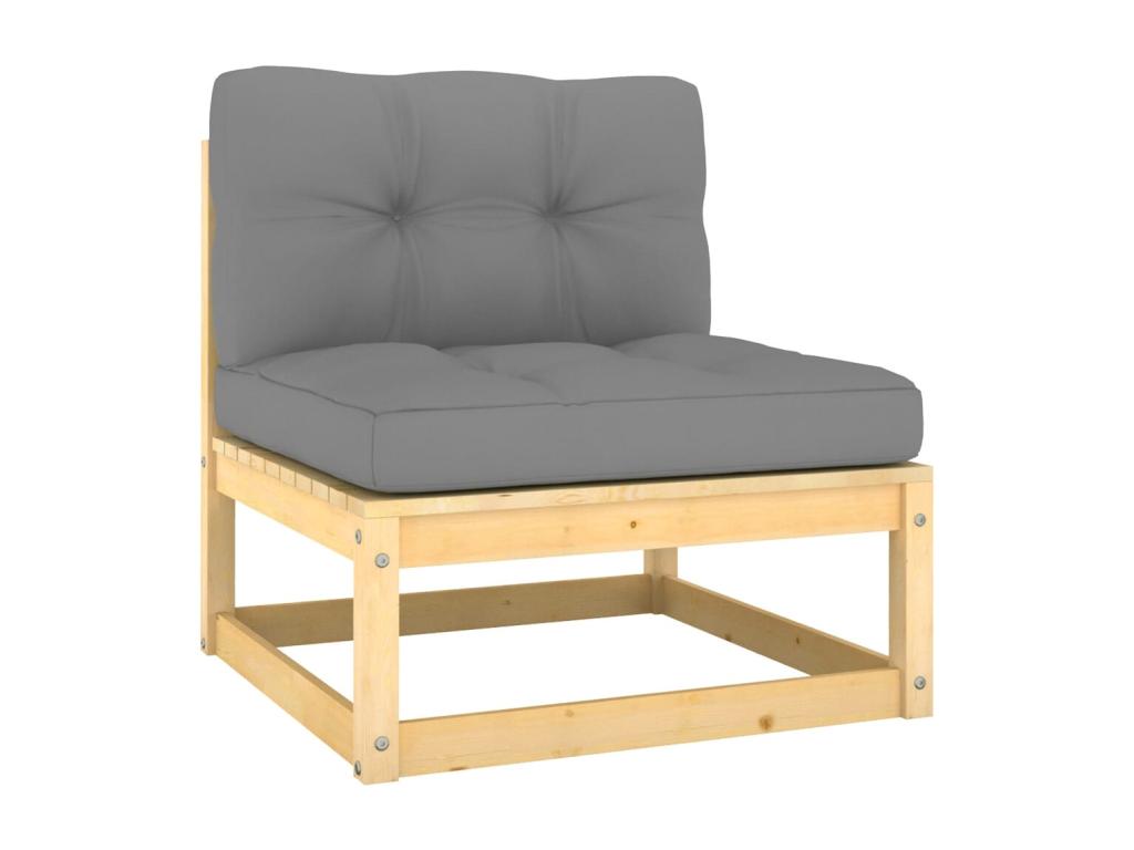 Salon de jardin 7 pièces avec coussins Bois de pin massif XHYF42048