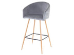 Tabouret de bar Zensova-D72 lot de 2 velours gris FJDZ20005