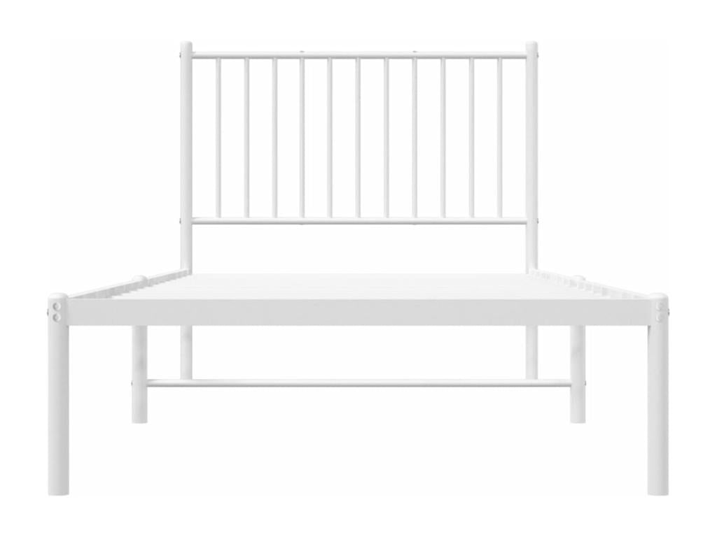Cadre de lit métal avec tête de lit blanc 90x200 cm AVTQ55609