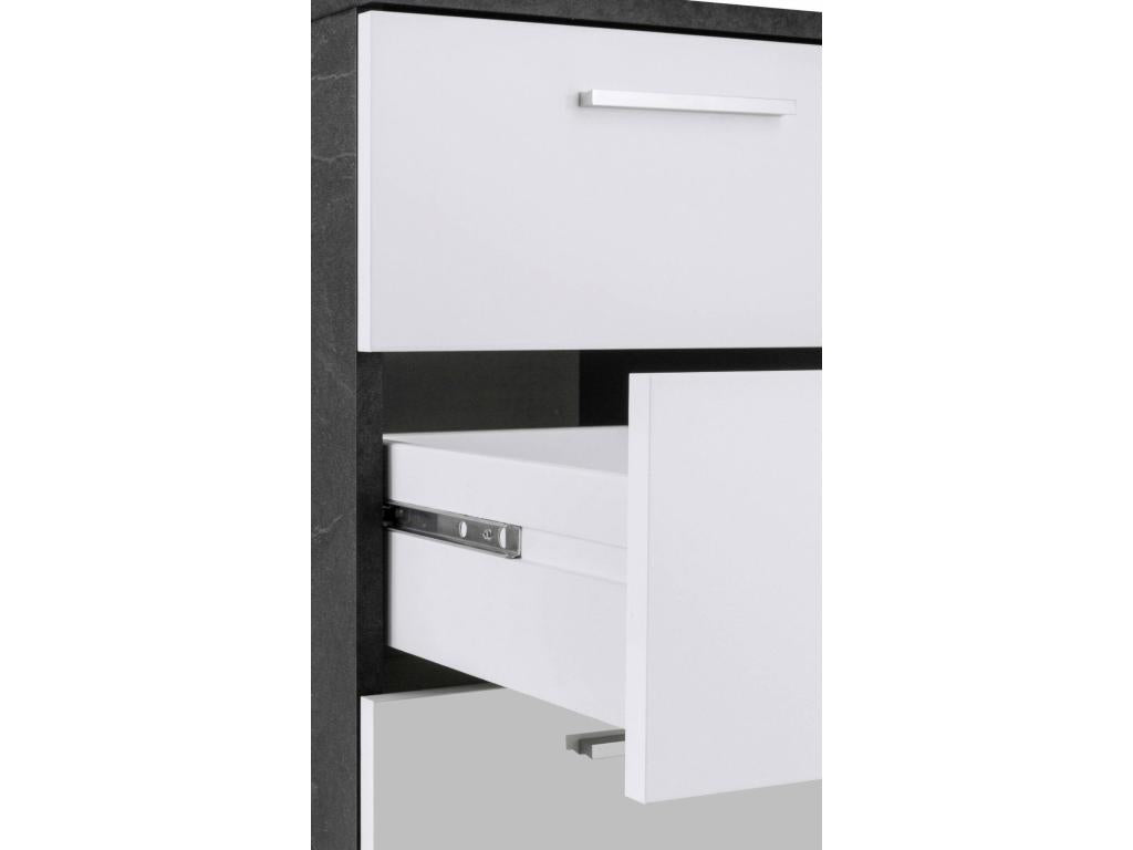 Bureau Dormeva Bureau avec plateau Bureau polyvalent Bureau gain de place multi-positions 160x60h90 cm Blanc et Ardoise AXTD32424