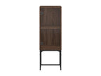 Armoire latérale avec porte en verre chêne marron 35x37x100 cm LNZN16979