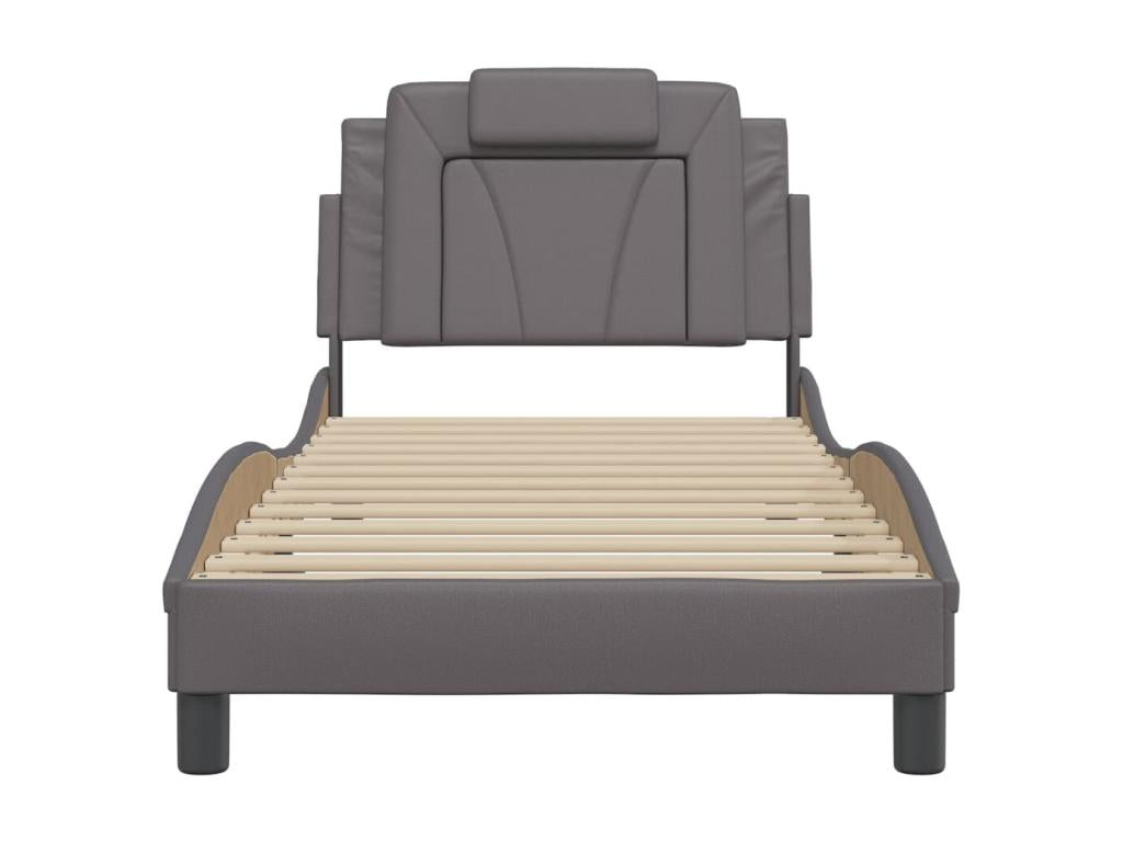 Cadre de lit sans matelas gris 80x200 cm similicuir KLCO06270
