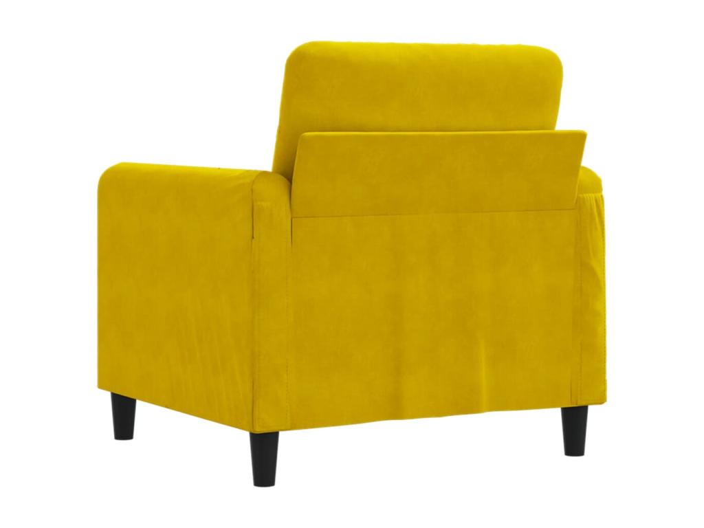 Fauteuil Jaune 60 cm Velours QUCE75316
