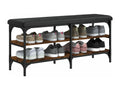 Banc à chaussures chêne fumé 102x32x47 bois d'ingénierie FKBY96495