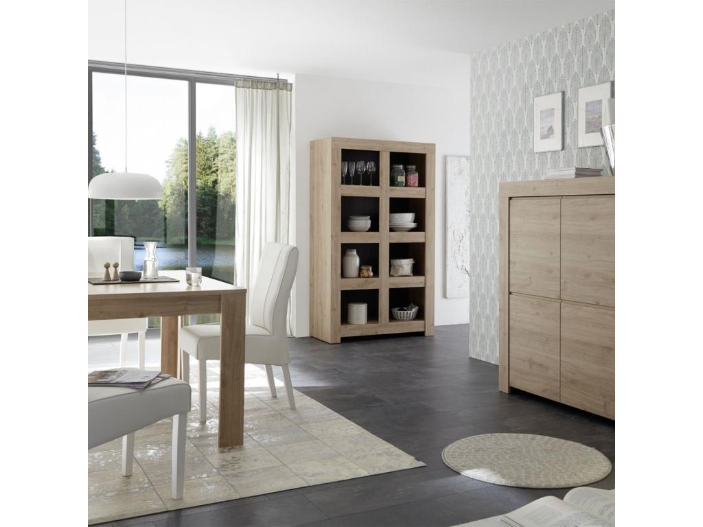 Dormeva - Séjour avec Rangement 4 Portes Etagère Aspect Bois Finition Dormeva TCYV94846