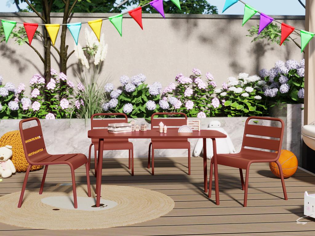 Table de jardin pour enfant en métal L.80 cm - Dormeva RYZD30365