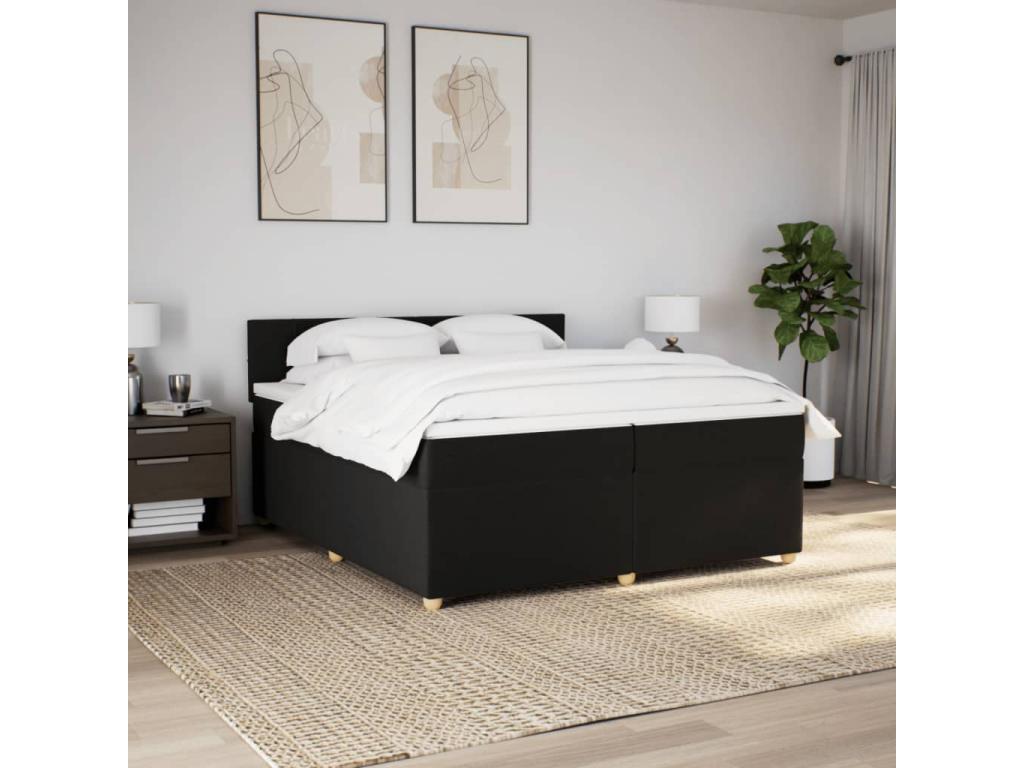 Sommier à Dormeva de lit avec matelas Noir 200x200 cm Tissu OZJY45061