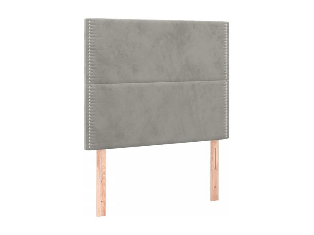 Zensova tapissier et matelas et LED Gris clair 90x190cm Velours QTNV95542