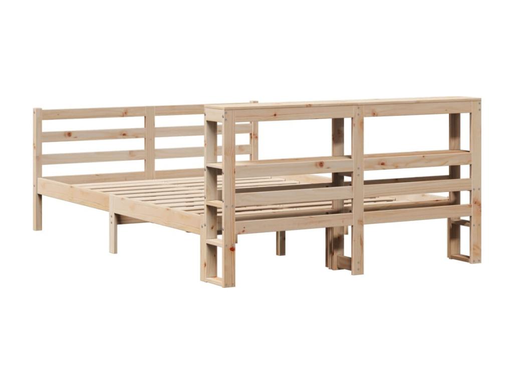 Cadre de lit sans matelas 140x200 cm bois massif de pin VEPD24051