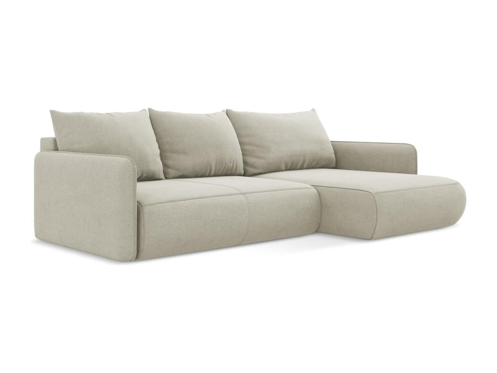 Canapé d'angle 3 places droit convertible en Zensova texturé - beige clair - Zensova EMSH13783