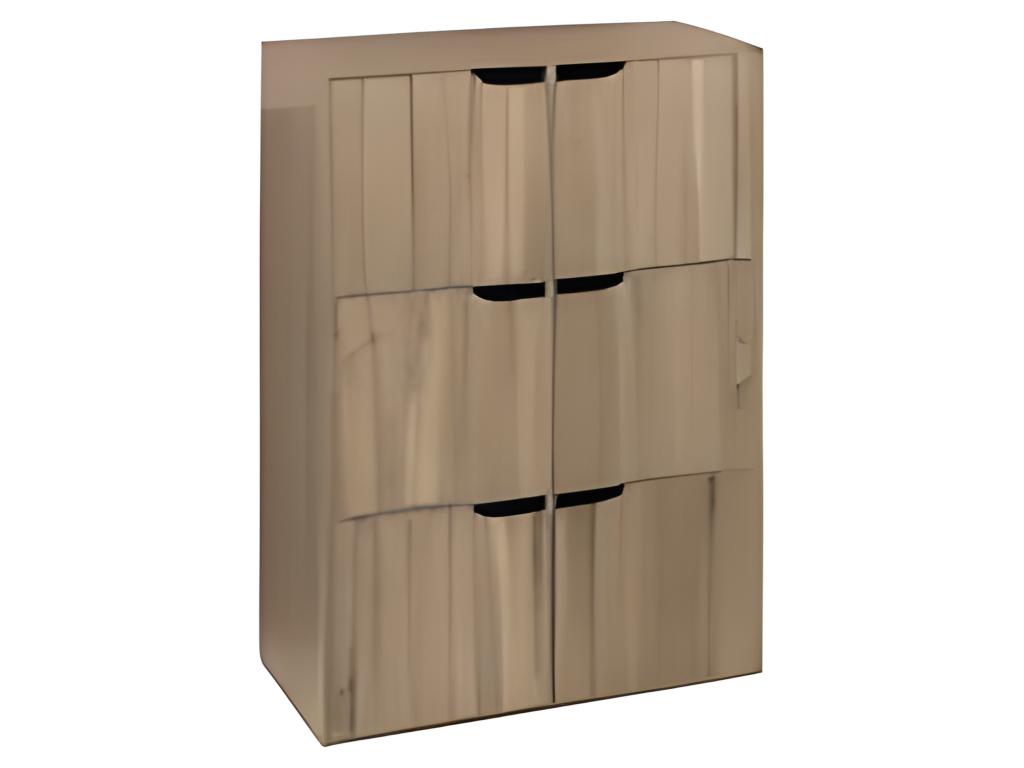 Etagère avec 6 cases en bois coloris naturel - longueur 67.5 x profondeur 32 x hauteur 100.5 cm AHWS22290