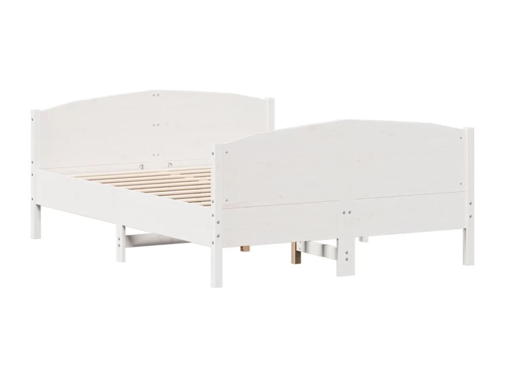 Cadre de lit sans matelas blanc 160x200 cm bois de pin massif SZVY36973