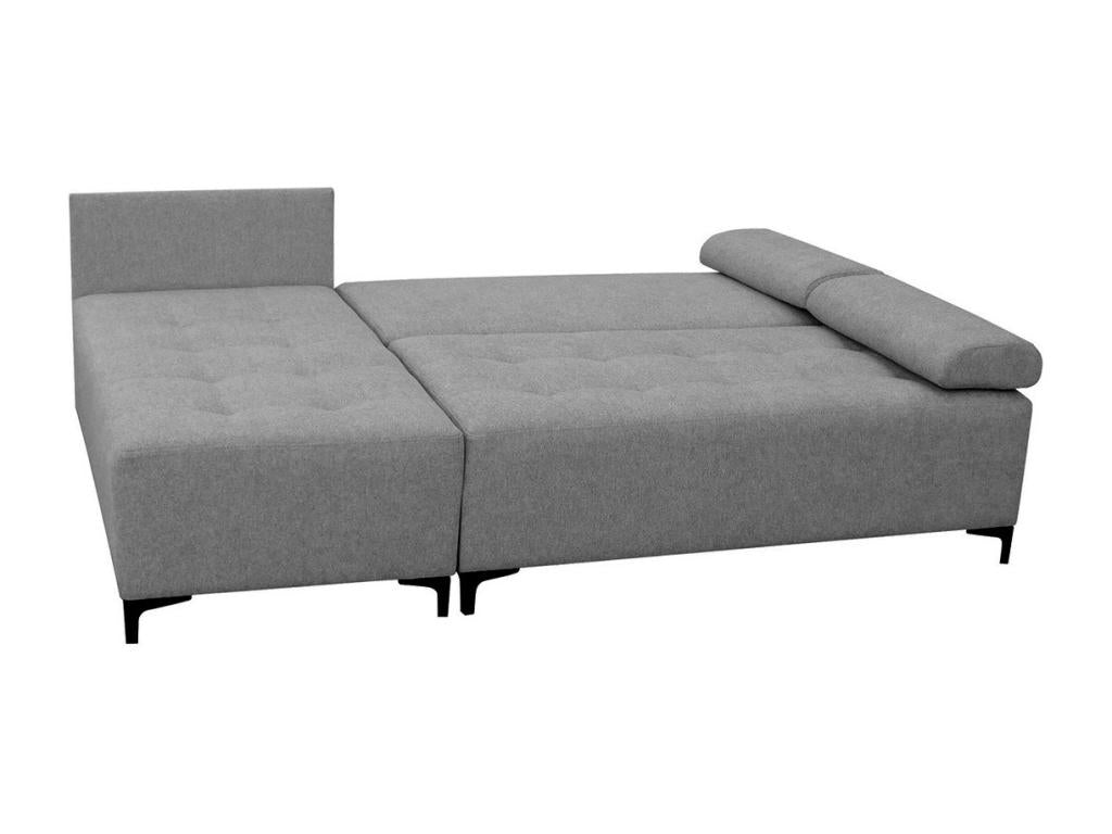 Canapé d'angle Zensova 101 Gris Fonction de couchage Boîte de literie 215x136cm VZZA21348