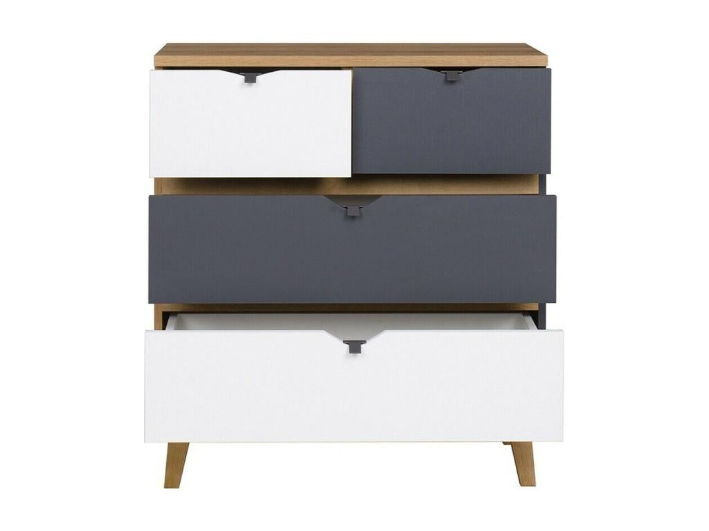 Commode Dormeva 104 Blanc - Chêne doré - Graphite Avec tiroirs Nombre de tiroirs 4 90cm UIQN46270