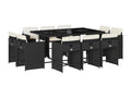 Ensemble à manger de jardin 11 pièces coussins noir résine tressée CLCT38649