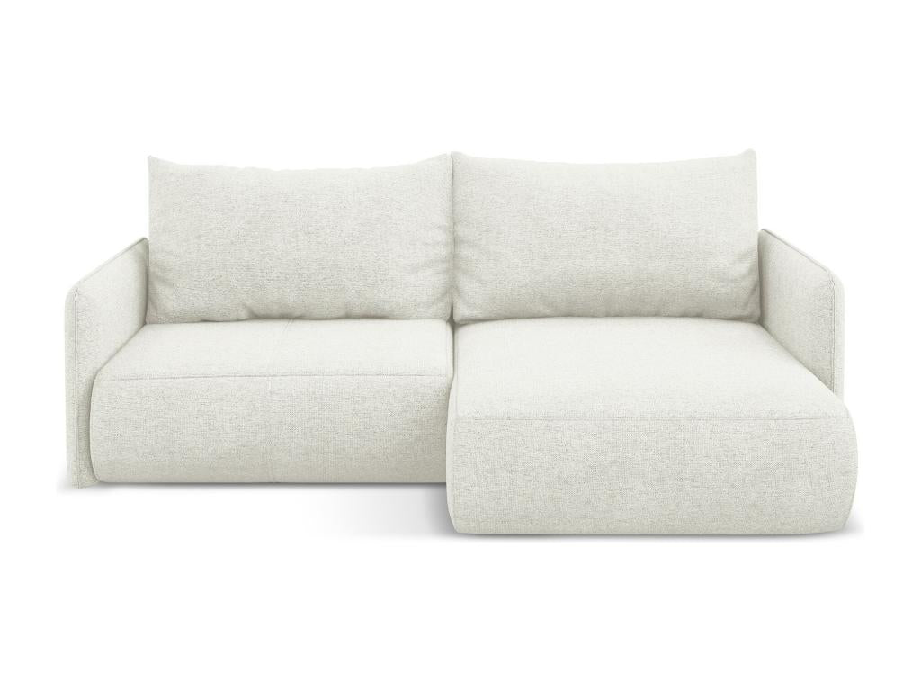 Canapé d'angle 2.5 places droit convertible en tissu chenille - blanc - Dormeva THGC38082