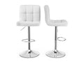 Tabouret de bar pivotant hauteur réglable 65-85 cm repose-pieds avec dossier blanc 2 RREU75724
