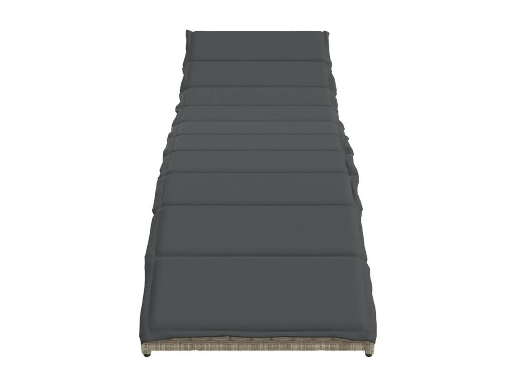 Chaises longues lot de 2 avec table gris clair résine tressée GAPK98583