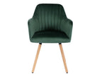 Chaise avec accoudoirs en velours et métal effet bois - Vert foncé - Zensova RHKR72732
