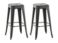 Lot de 2 Tabouret de bar - Métal / Blanc - Noir-Or - Dormeva OOOG57905