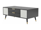 Table basse moderne gris-blanc - 2 portes 2 tiroirs d114cm×h15cm OSCV95988