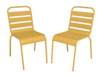 Lot de 2 chaises de jardin empilables en métal - Jaune moutarde - Dormeva BWVL24594