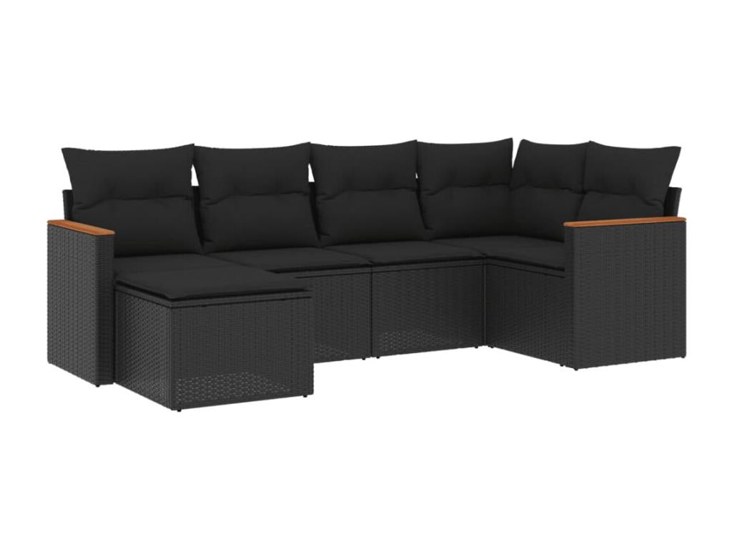 Salon de jardin 6 pcs avec coussins Zensova résine tressée ONBE16633