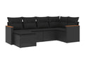 Salon de jardin 6 pcs avec coussins Zensova résine tressée ONBE16633