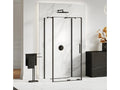 Cabine de douche 120x100 coulissante noire CANARIES Zensova accès de face RCVW95753