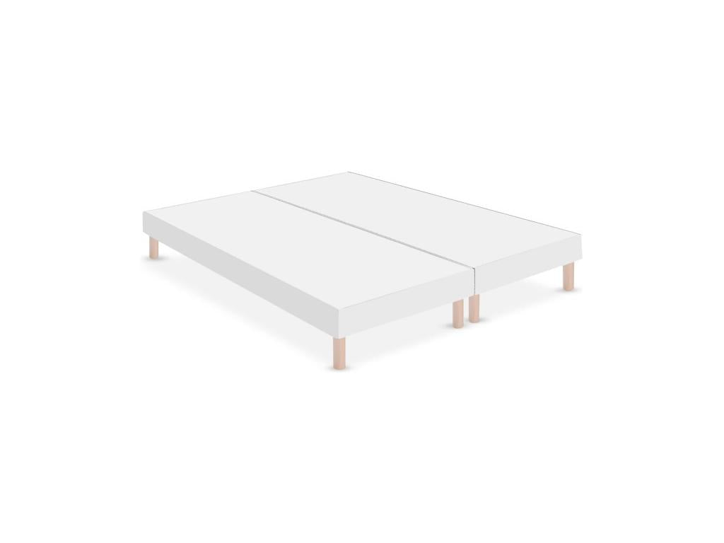 Sommier Tapissier blanc 90x200x2 180x200 - Sommier avec pieds offerts - Fabrication Française Artisanale - hauteur avec pieds 27cm DRNZ21076