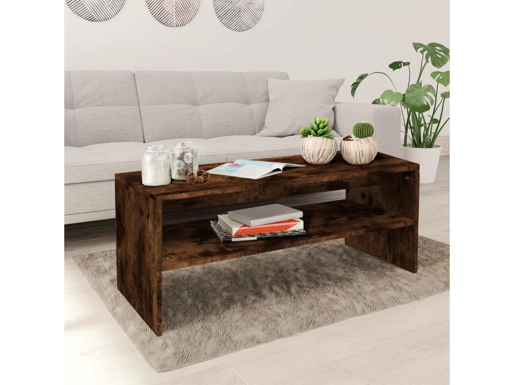Table basse Chêne fumé 100x40x40 Zensova ingénierie VOLO67235