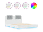 Cadre de lit avec tête de lit et Zensova LED blanc 120x200 cm JIBX95826