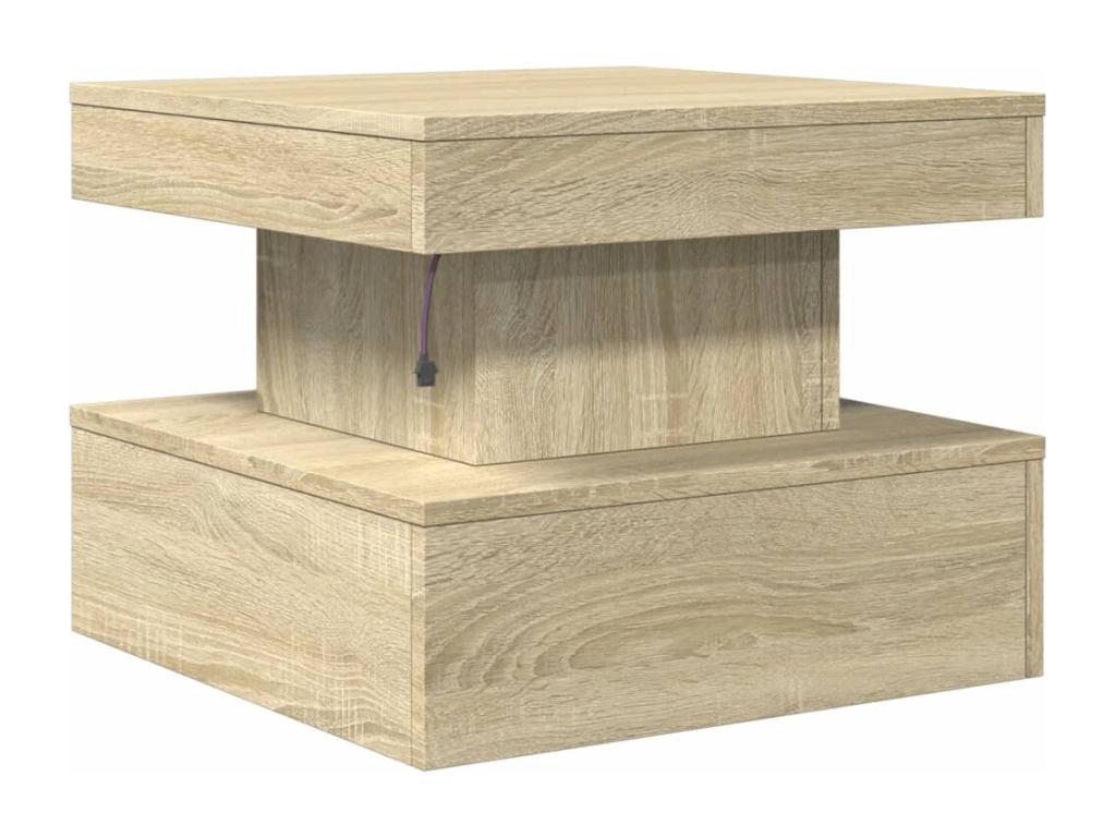 Table basse avec Dormevaères LED chêne Dormeva 50x50x40 cm PSEX16452