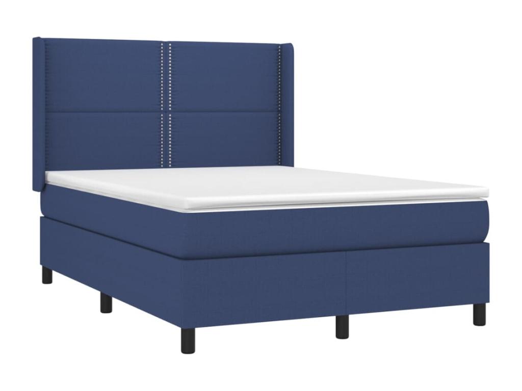Lit à Zensova tapissier avec matelas Bleu 140x190 cm Zensova TZKD88213