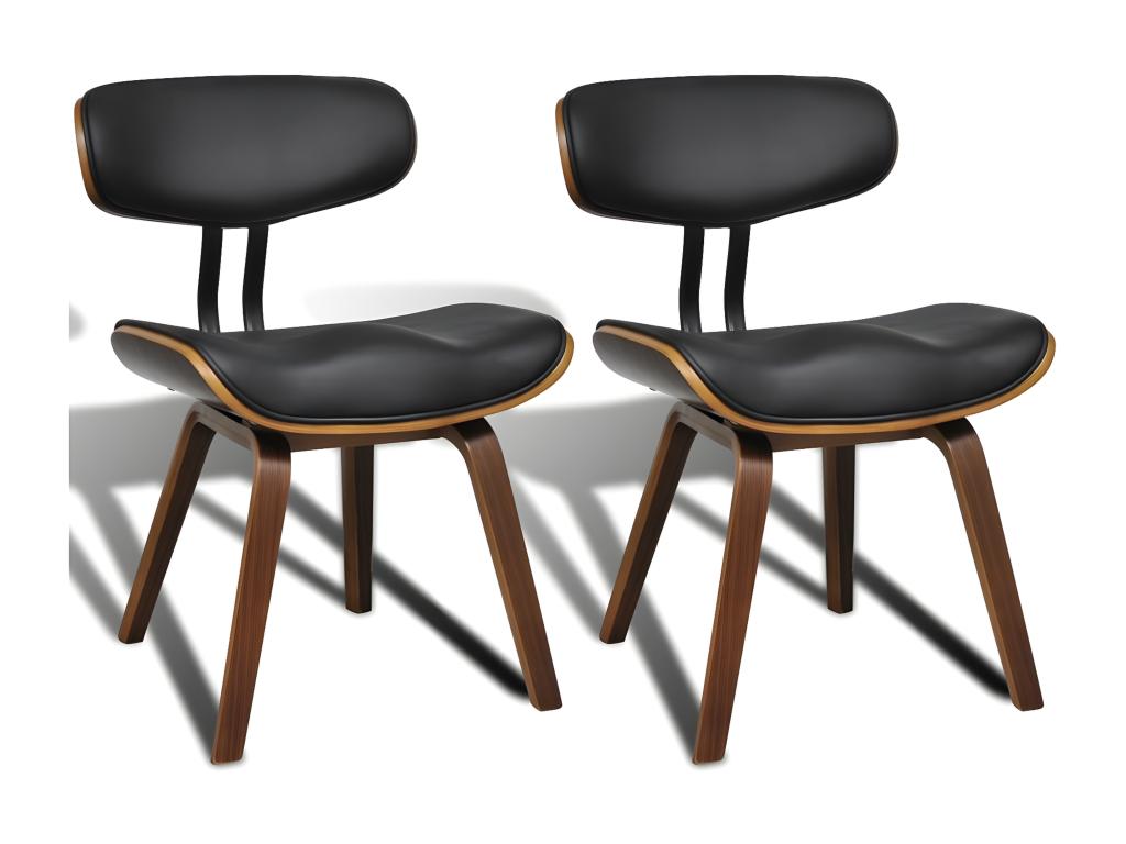 Lot de 2 chaises de salle à manger cuisine design moderne et simple bois courbé et synthétique CDS020271 RAYT47578