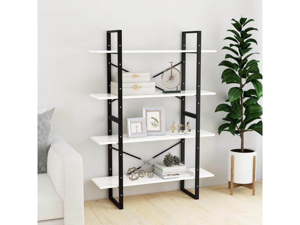 Bibliothèque à 4 niveaux Blanc 100x30x140 EMJJ94742