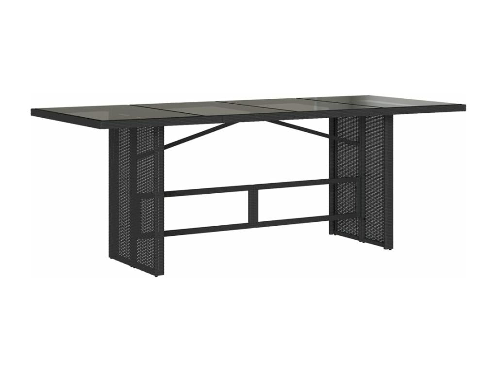 Ensemble à manger de jardin coussins 7 pièces Noir Résine tressée IILS80576