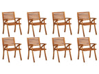 Chaises de jardin avec coussins lot de 8 Bois d'Dormeva solide AGSL75718