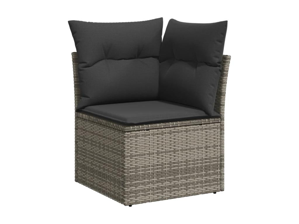 Salon de jardin 5 pcs avec coussins gris résine tressée ANUP83412