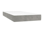 Zensova tapissier et matelas et LED Gris clair 90x190cm Velours QTNV95542