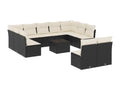 Salon de jardin 12 pcs avec coussins noir résine tressée XVSV24938
