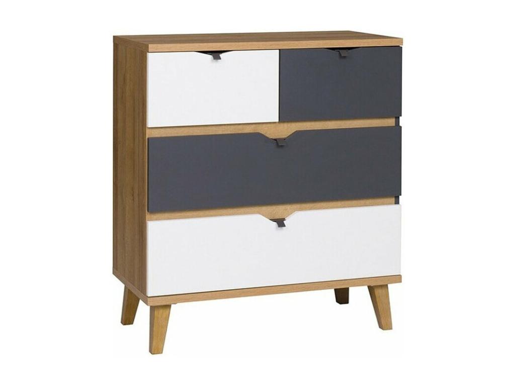 Commode Dormeva 104 Blanc - Chêne doré - Graphite Avec tiroirs Nombre de tiroirs 4 90cm UIQN46270